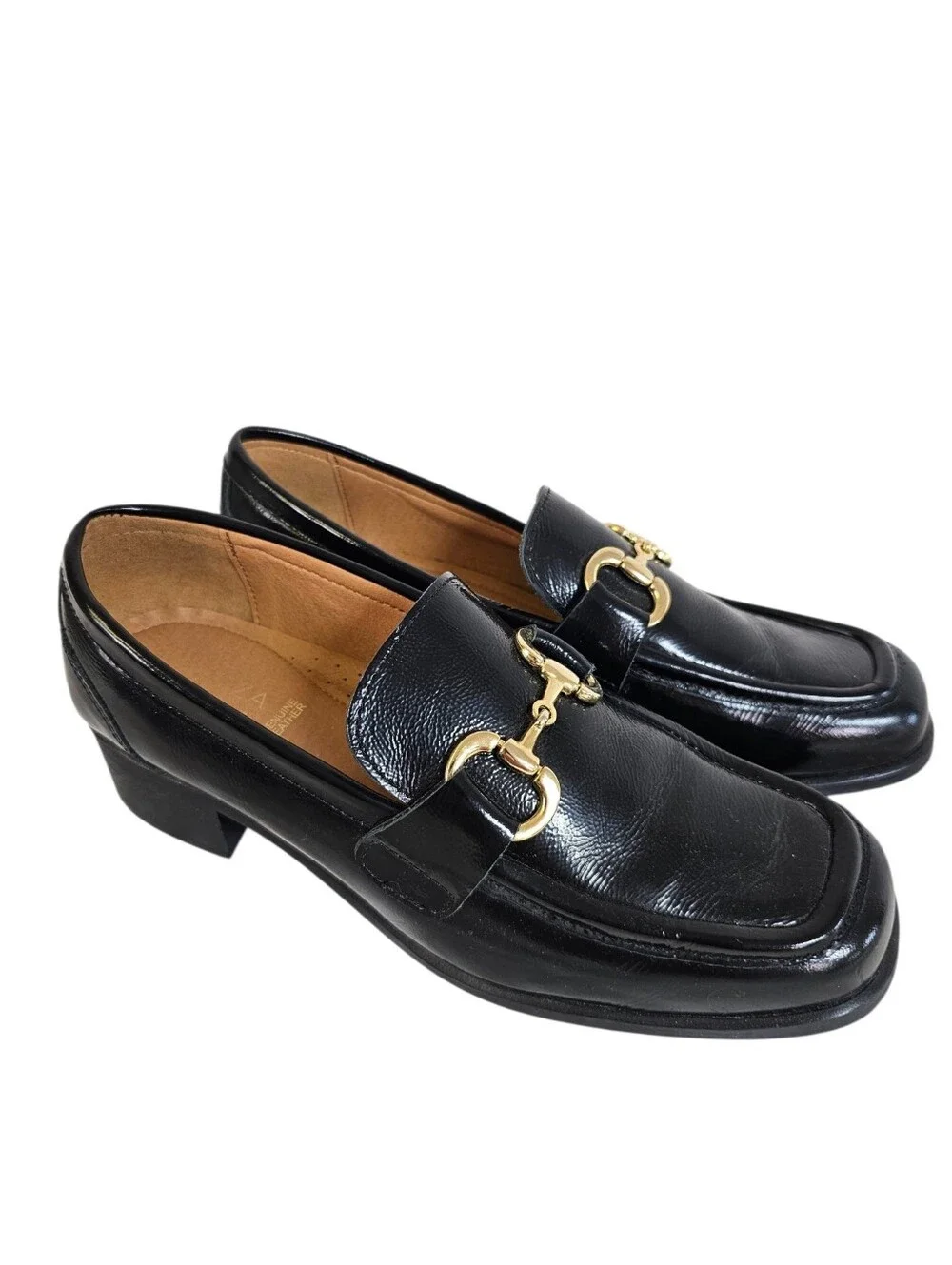 Cruza Made In Portugal Leather Horsebit Heeled Loafters Size 40
